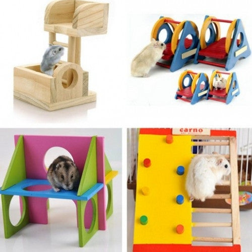 Colorful Wooden Recreation Hamsters Equipment